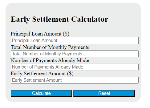 How to use a loan settlement calculator?