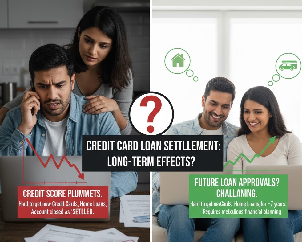 What are the long-term effects of credit card loan settlement on future loan approvals?