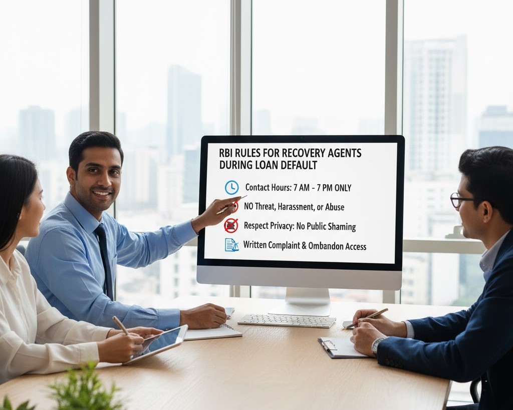 What are RBI rules regarding recovery agents during loan default?
