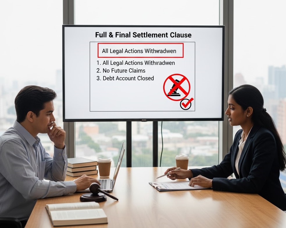 Does a one-time loan settlement remove all legal actions from the bank?