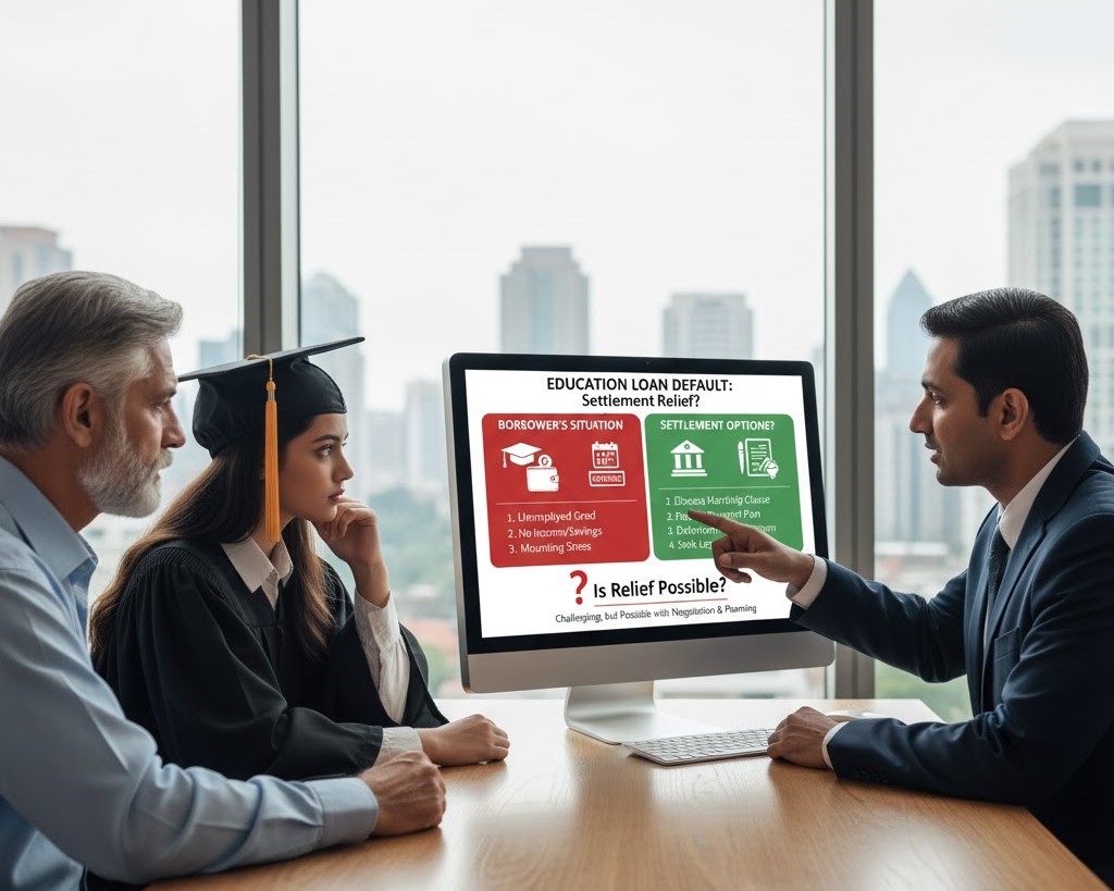 Can students who default on education loans get relief through settlement