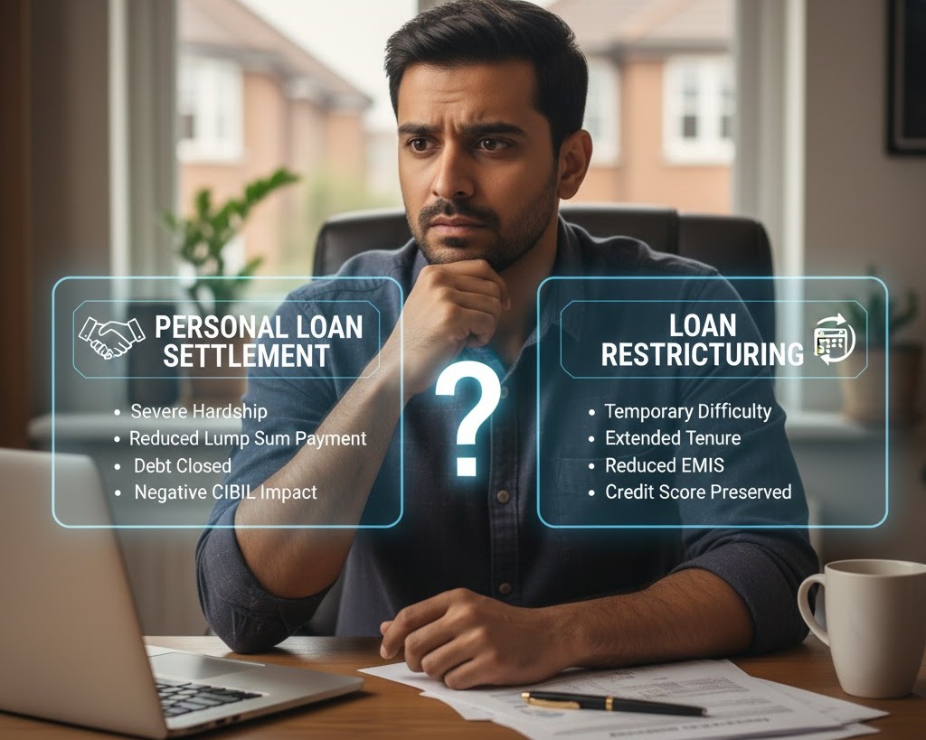 When should someone choose personal loan settlement instead of restructuring?