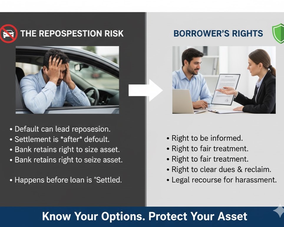 Car loan Settlement: Can banks repossess a vehicle if the borrower requests settlement?