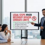 What are the legal steps to take if a bank recovery officer crosses ethical limits during collection?