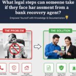What legal steps can someone take if they face harassment from a bank recovery agent?